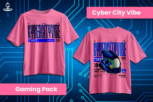 CyberCity Vibe: The 2077 Cyber Unit - X09 Oversized Tee - Cotton Sinker Oversize Tshirt (Multicolor) - StreetKarrma
