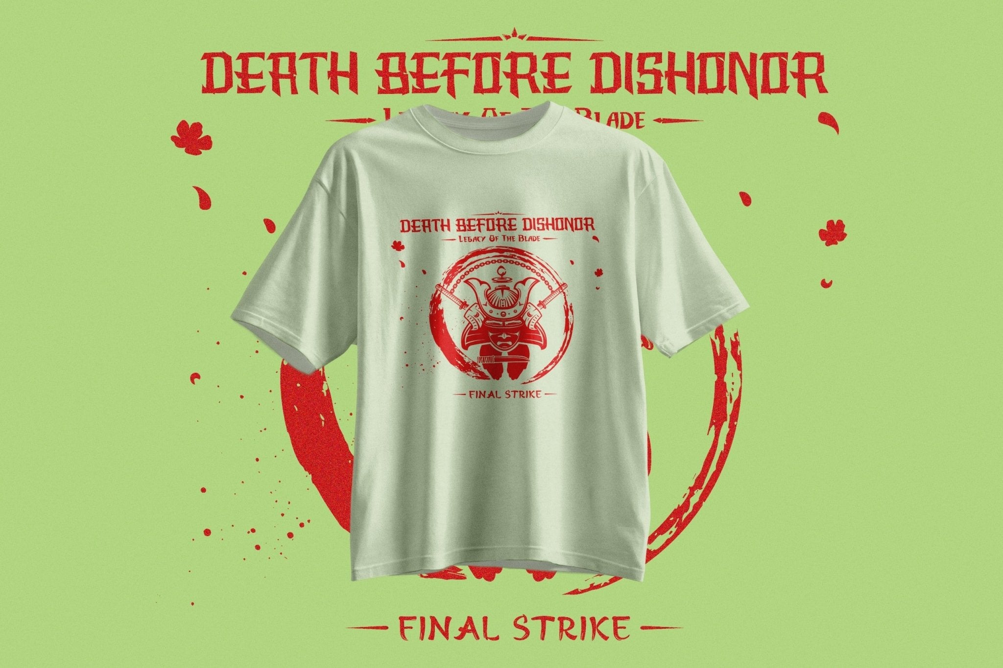 StreetKarrma “Death Before Dishonor – Final Strike” Samurai Tee - Cotton Sinker Oversize Tshirt (Multicolor) - StreetKarrma