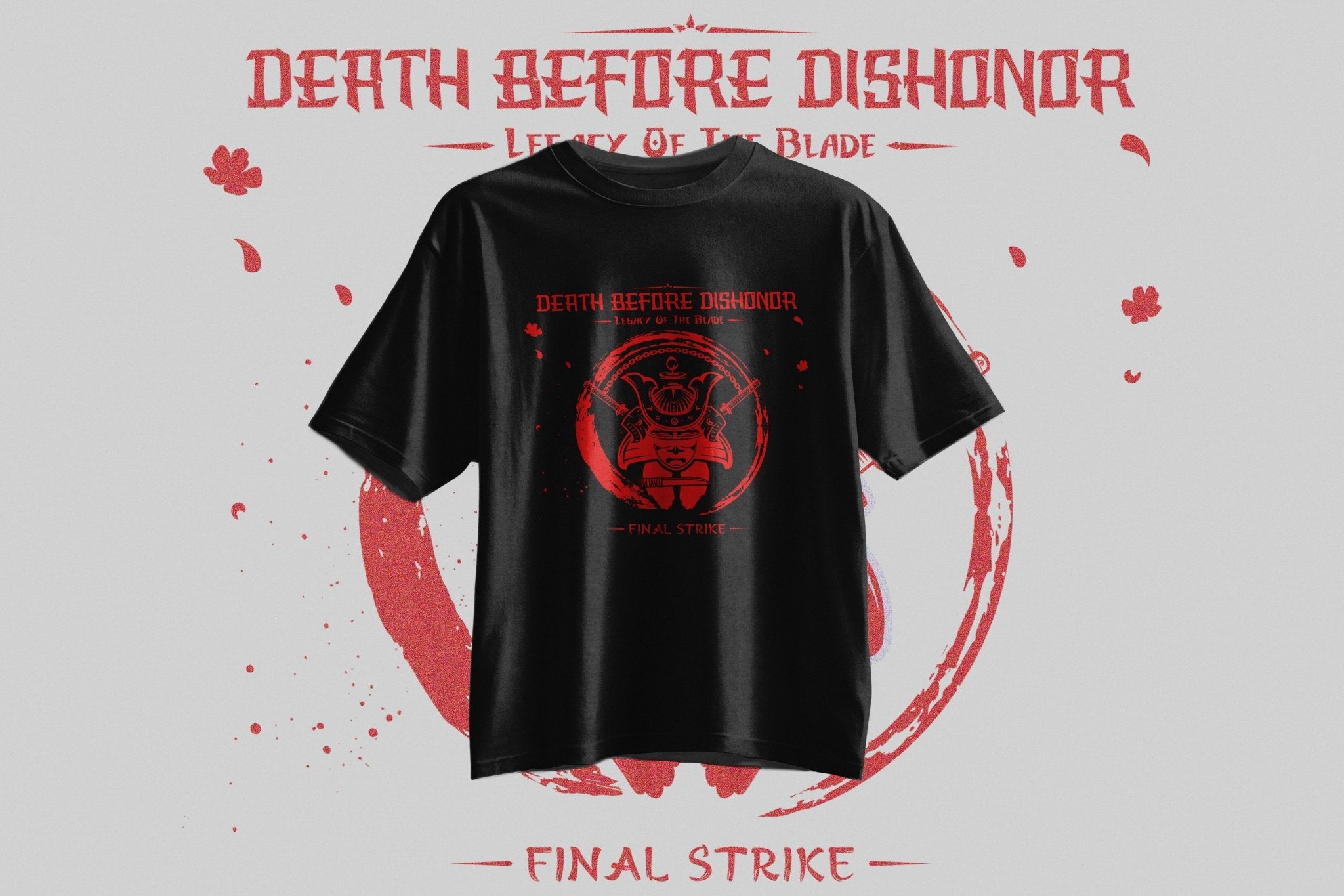 StreetKarrma “Death Before Dishonor – Final Strike” Samurai Tee - Cotton Sinker Oversize Tshirt (Multicolor) - StreetKarrma