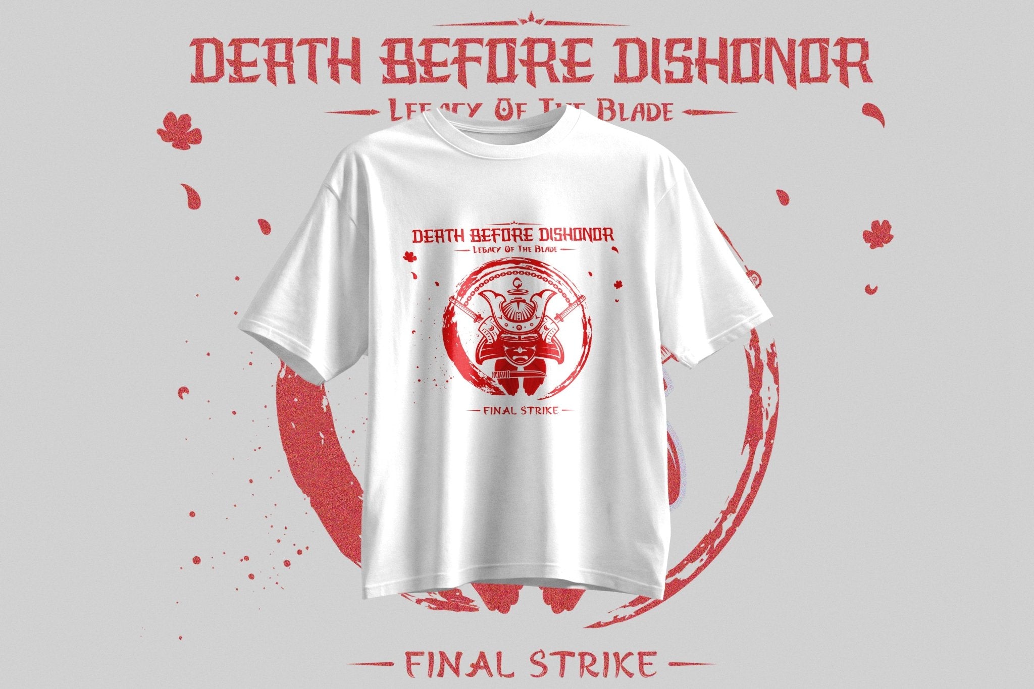 StreetKarrma “Death Before Dishonor – Final Strike” Samurai Tee - Cotton Sinker Oversize Tshirt (Multicolor) - StreetKarrma