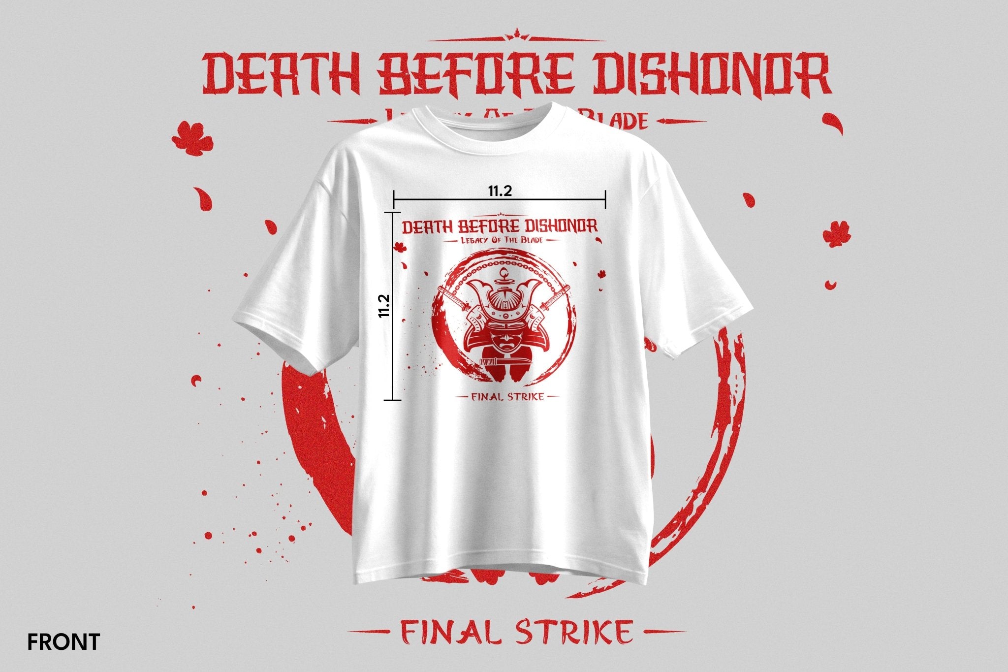 StreetKarrma “Death Before Dishonor – Final Strike” Samurai Tee - Cotton Sinker Oversize Tshirt (Multicolor) - StreetKarrma