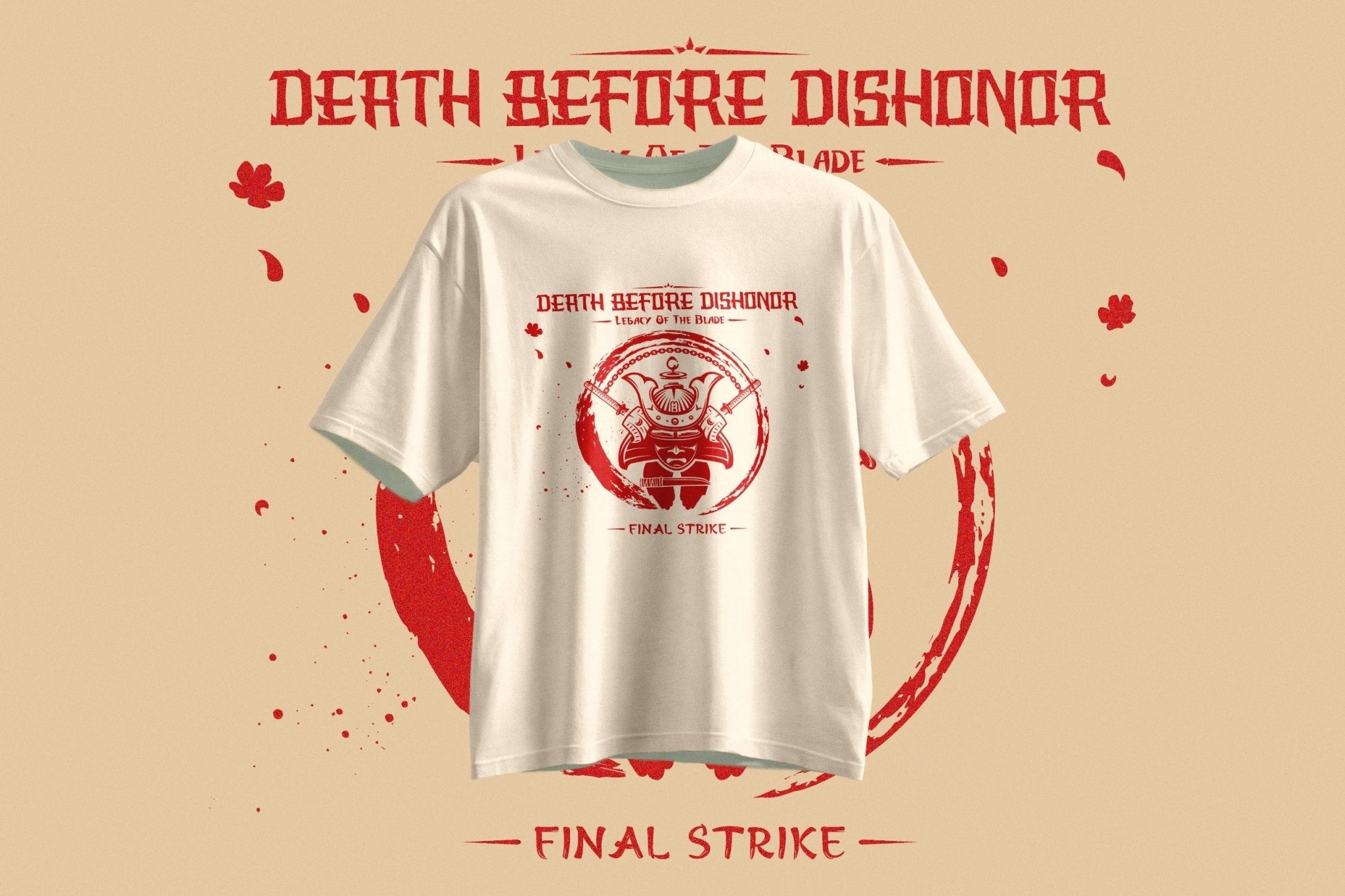 StreetKarrma “Death Before Dishonor – Final Strike” Samurai Tee - Cotton Sinker Oversize Tshirt (Multicolor) - StreetKarrma