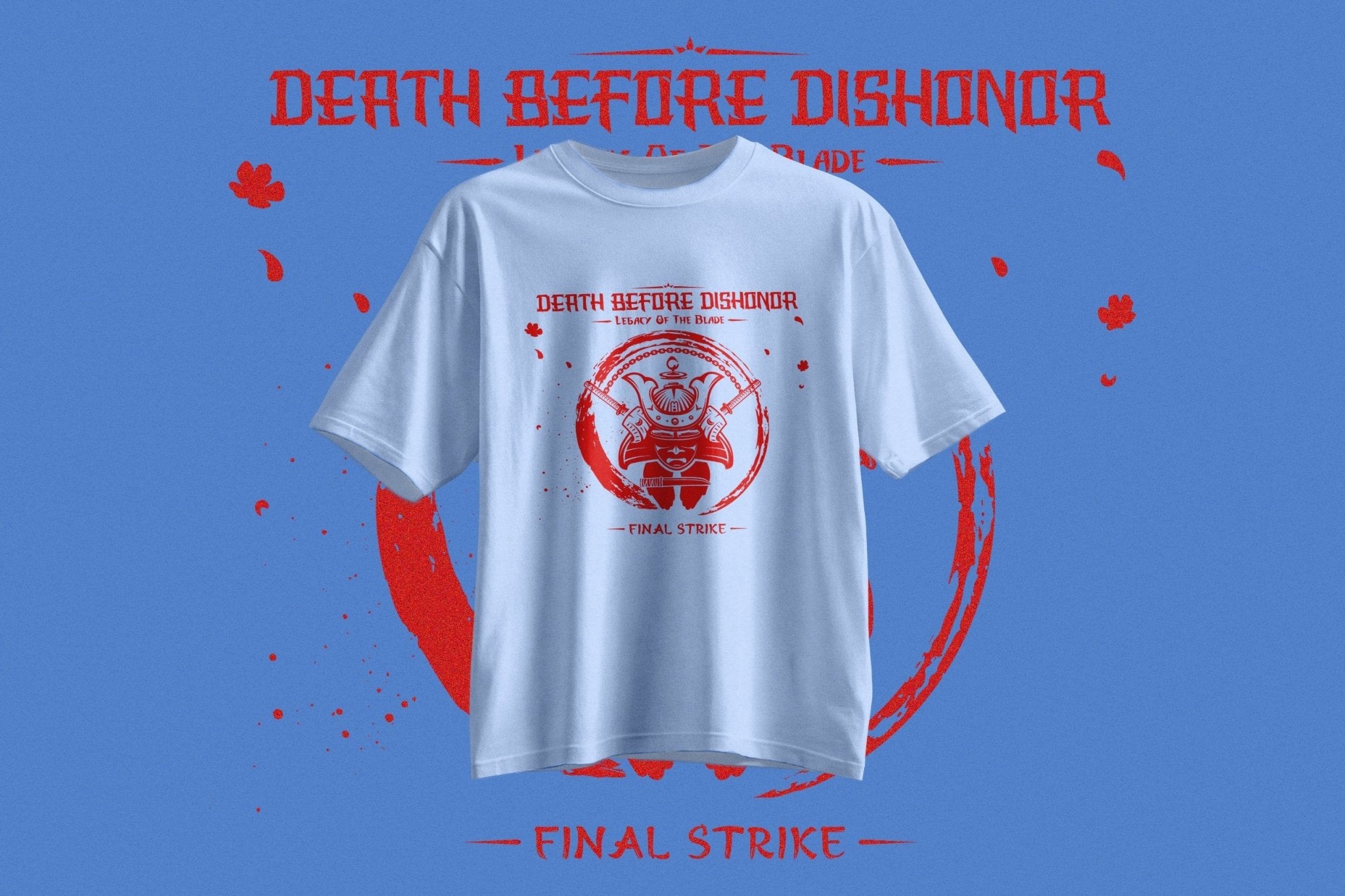 StreetKarrma “Death Before Dishonor – Final Strike” Samurai Tee - Cotton Sinker Oversize Tshirt (Multicolor) - StreetKarrma