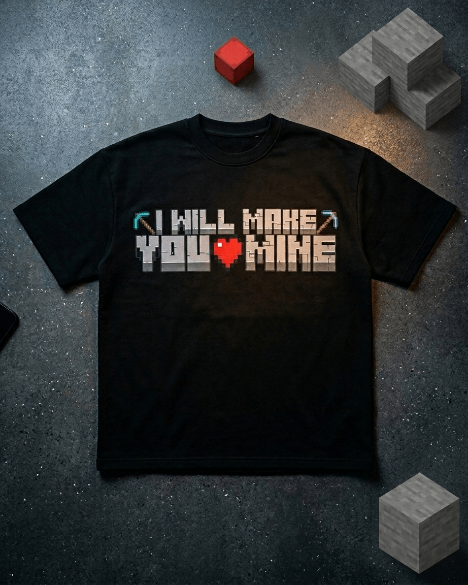 StreetKarrma “I Will Make You Mine” Pixel Love Tee - Cotton Sinker Oversize Tshirt (Multicolor) - StreetKarrma