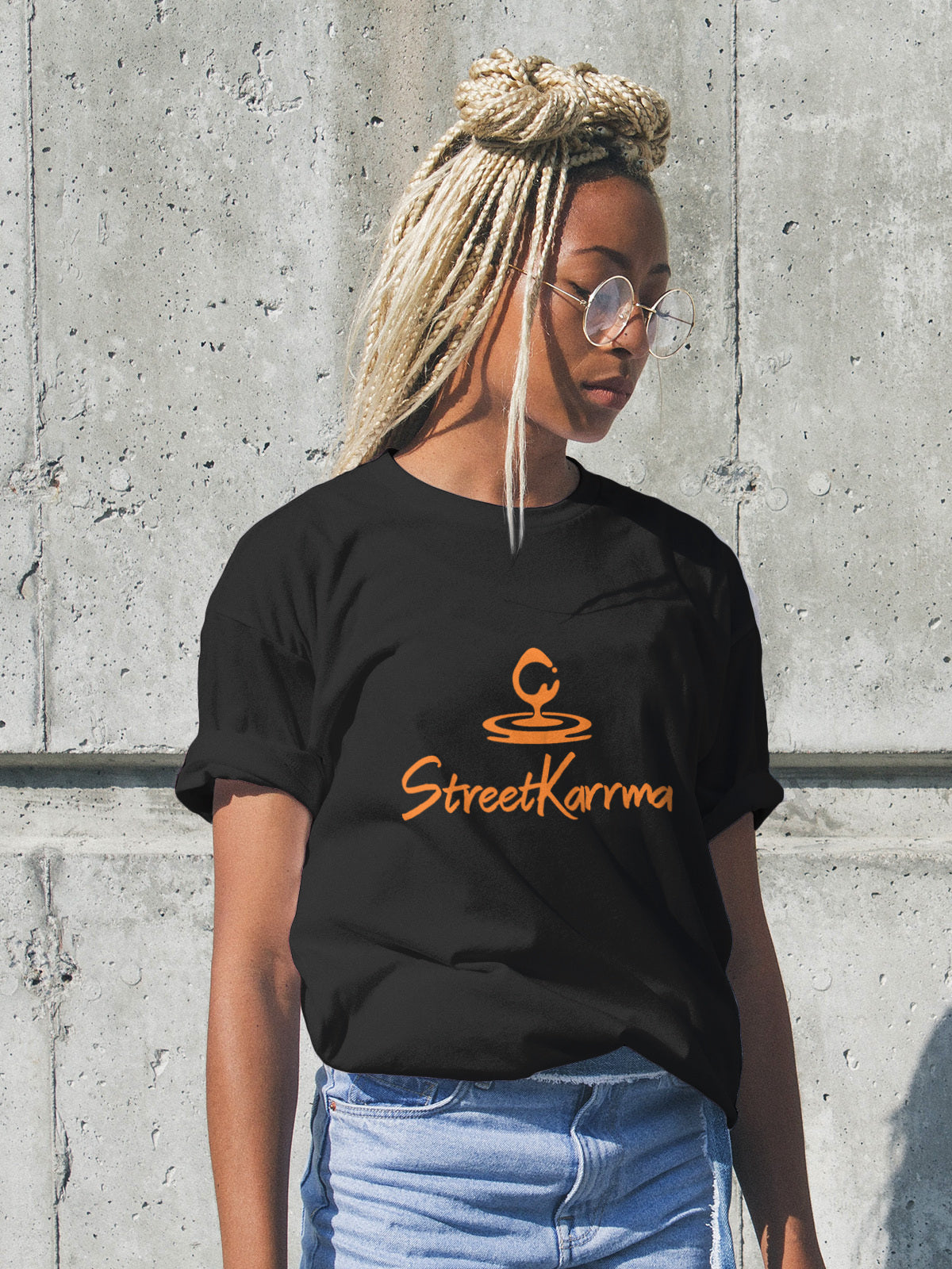 Midnight Black French Terry cotton T-Shirt