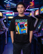 StreetKarrma – "Retro Arcade Club" Oversized Tee - Image 3